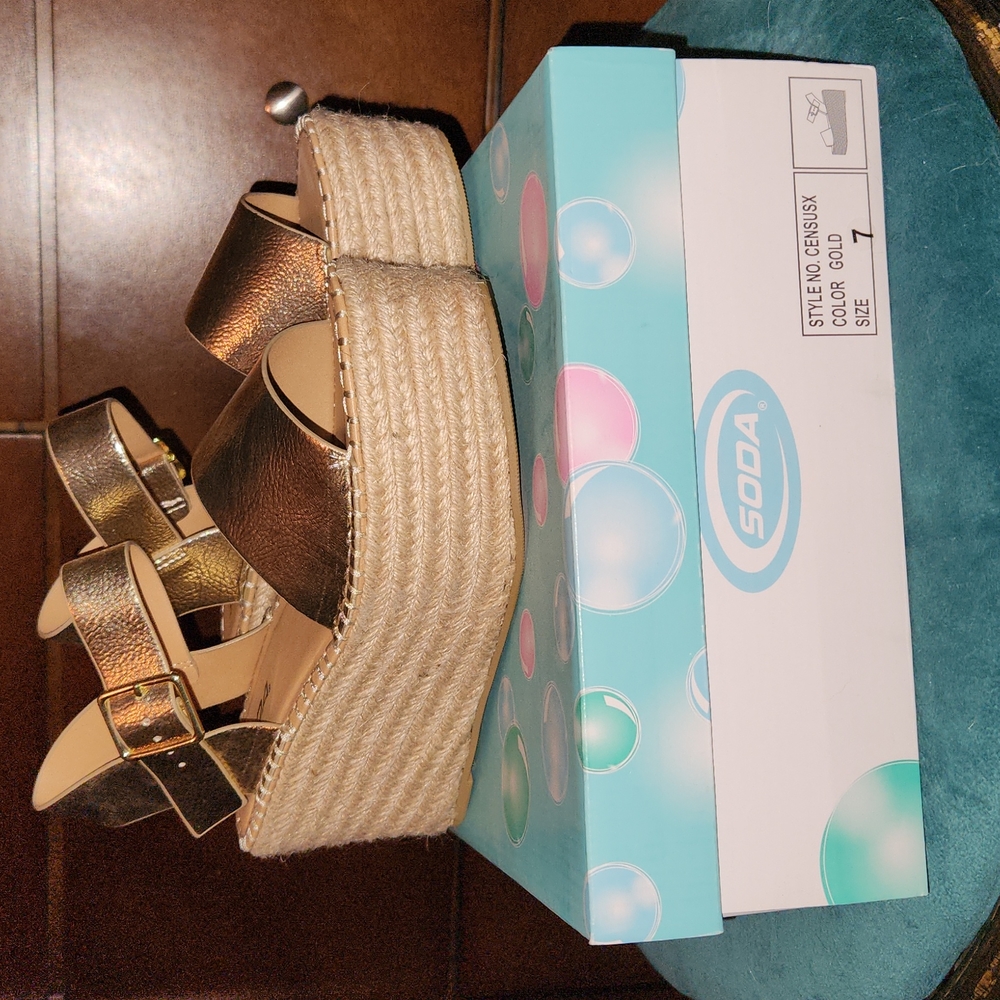 Gold platform sandals